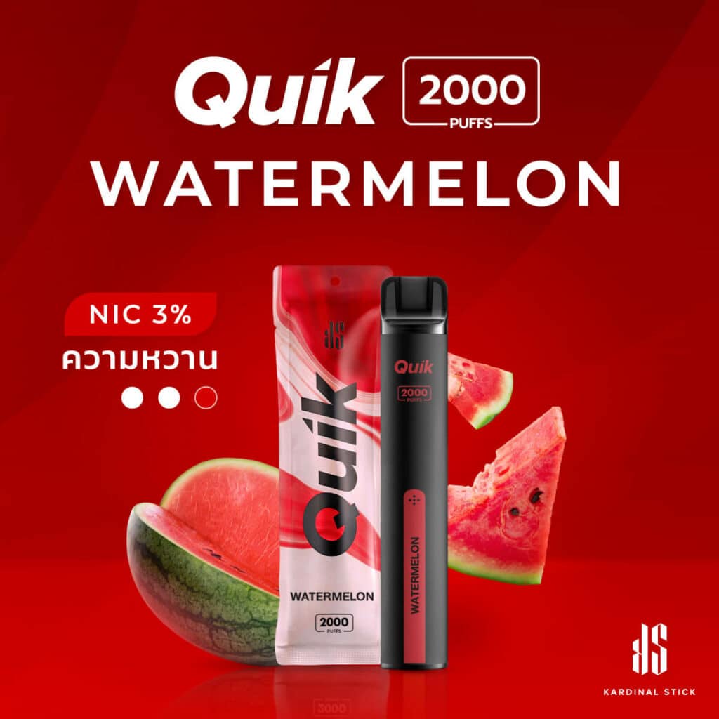 KS Quik 2000 Puffs กลิ่น Watermelon (พอตใช้แล้วทิ้งกลิ่นแตงโม)